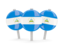 Nicaragua. Three round pins. Download icon.