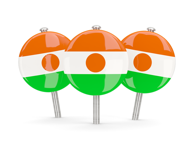 Three round pins. Download flag icon of Niger at PNG format