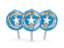 Northern Mariana Islands. Three round pins. Download icon.