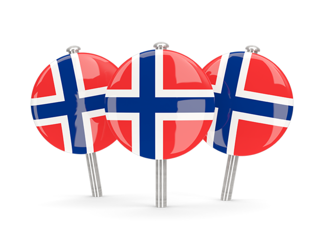 Three round pins. Download flag icon of Norway at PNG format
