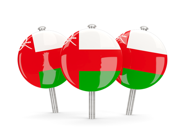 Three round pins. Download flag icon of Oman at PNG format