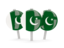 Pakistan. Three round pins. Download icon.