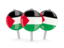 Palestinian territories. Three round pins. Download icon.