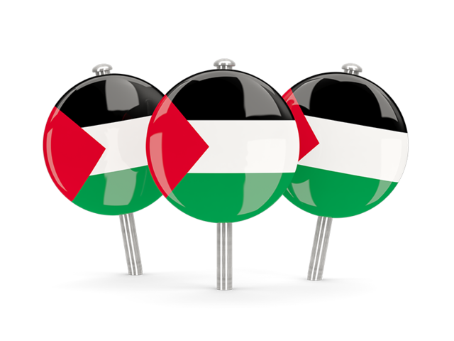 Three round pins. Download flag icon of Palestinian territories at PNG format
