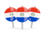 Paraguay. Three round pins. Download icon.