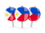 Philippines. Three round pins. Download icon.