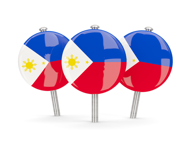 Three round pins. Download flag icon of Philippines at PNG format