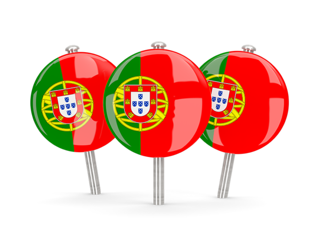 Three round pins. Download flag icon of Portugal at PNG format