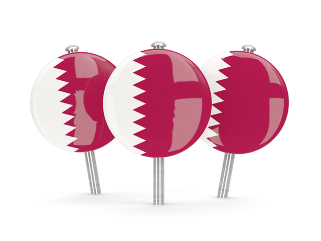 Three round pins. Download flag icon of Qatar at PNG format