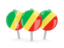 Republic of the Congo. Three round pins. Download icon.