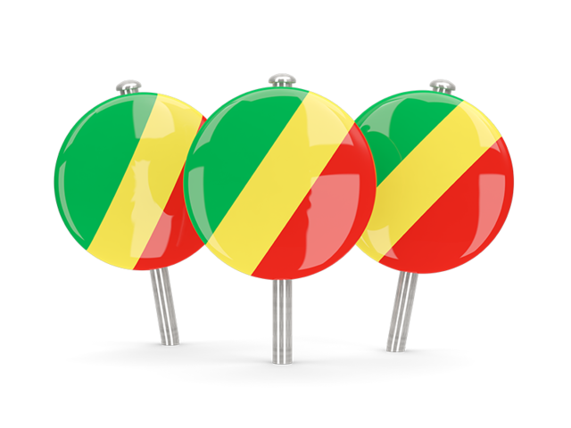Three round pins. Download flag icon of Republic of the Congo at PNG format