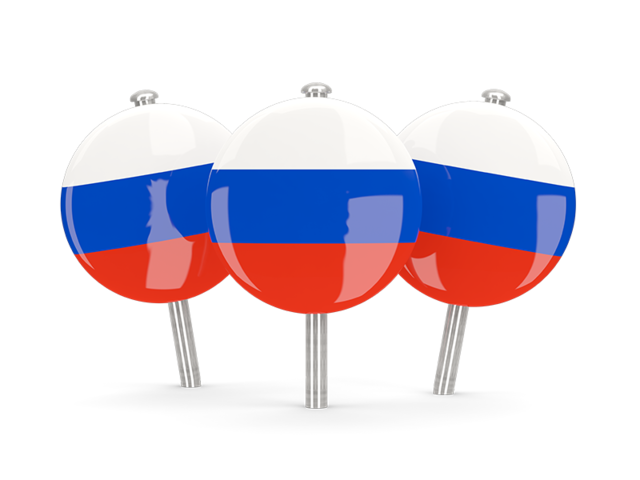 Three round pins. Download flag icon of Russia at PNG format