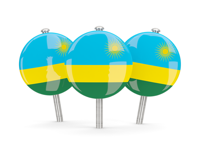 Three round pins. Download flag icon of Rwanda at PNG format
