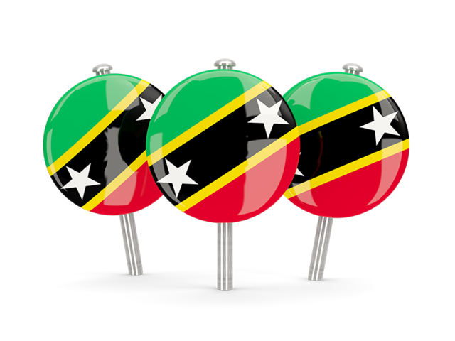 Three round pins. Download flag icon of Saint Kitts and Nevis at PNG format
