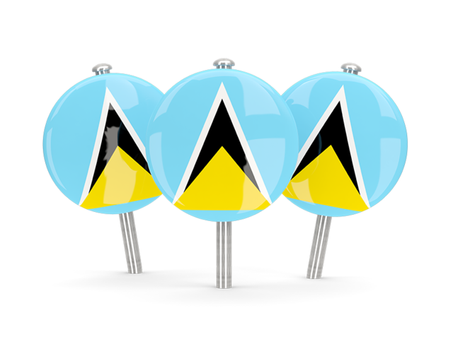 Three round pins. Download flag icon of Saint Lucia at PNG format