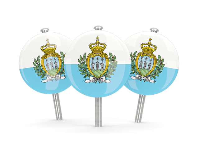 Three round pins. Download flag icon of San Marino at PNG format