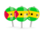 Sao Tome and Principe. Three round pins. Download icon.