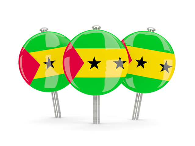 Three round pins. Download flag icon of Sao Tome and Principe at PNG format