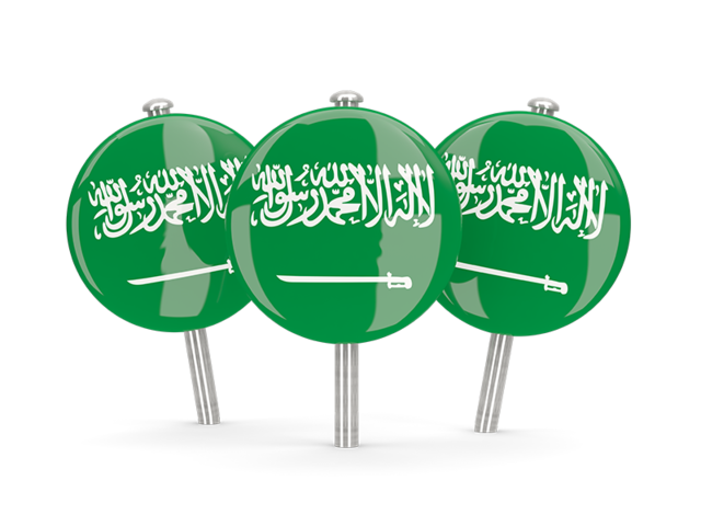 Three round pins. Download flag icon of Saudi Arabia at PNG format