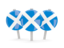 Scotland. Three round pins. Download icon.