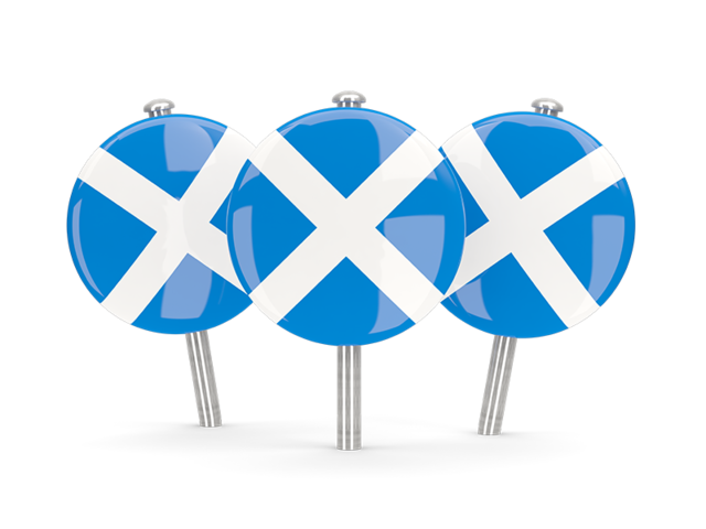 Three round pins. Download flag icon of Scotland at PNG format