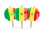Senegal. Three round pins. Download icon.
