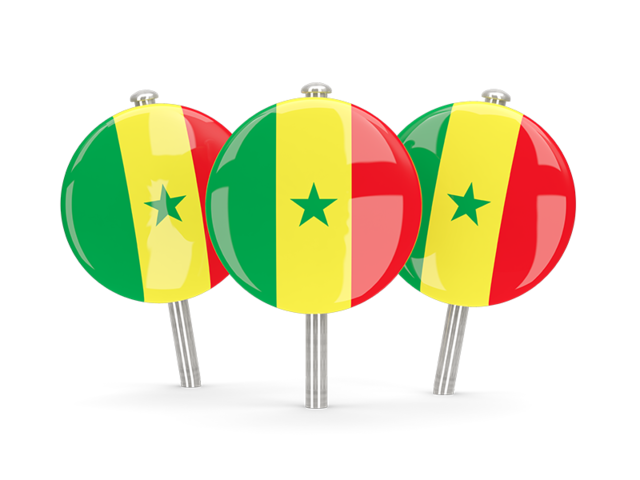 Three round pins. Download flag icon of Senegal at PNG format