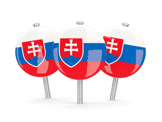 Three round pins. Download flag icon of Slovakia at PNG format