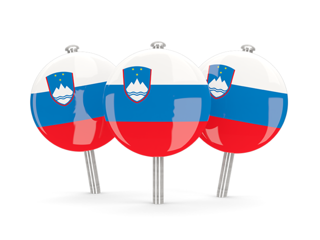 Three round pins. Download flag icon of Slovenia at PNG format