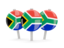 South Africa. Three round pins. Download icon.