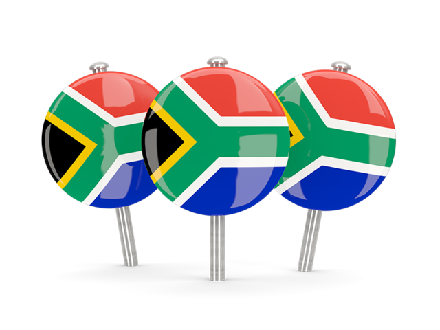 Three round pins. Download flag icon of South Africa at PNG format