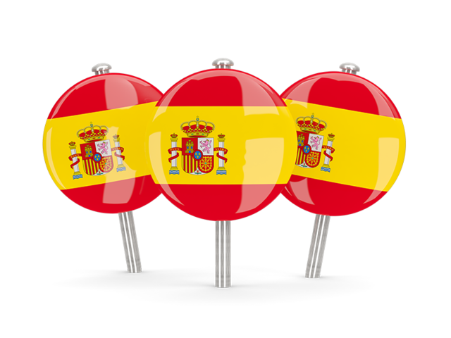 Three round pins. Download flag icon of Spain at PNG format