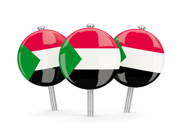 Three round pins. Download flag icon of Sudan at PNG format