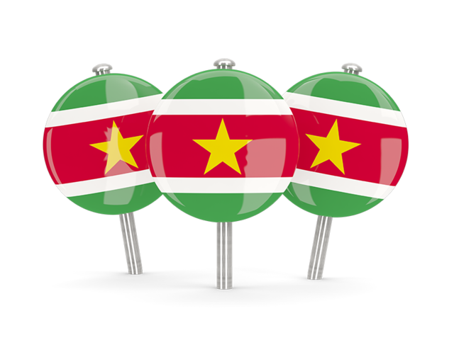 Three round pins. Download flag icon of Suriname at PNG format