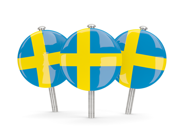 Three round pins. Download flag icon of Sweden at PNG format