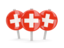 Switzerland. Three round pins. Download icon.