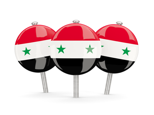 Three round pins. Download flag icon of Syria at PNG format