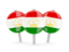 Tajikistan. Three round pins. Download icon.