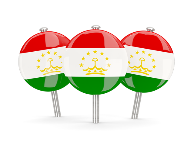 Three round pins. Download flag icon of Tajikistan at PNG format