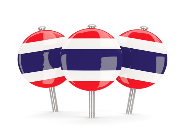 Three round pins. Download flag icon of Thailand at PNG format