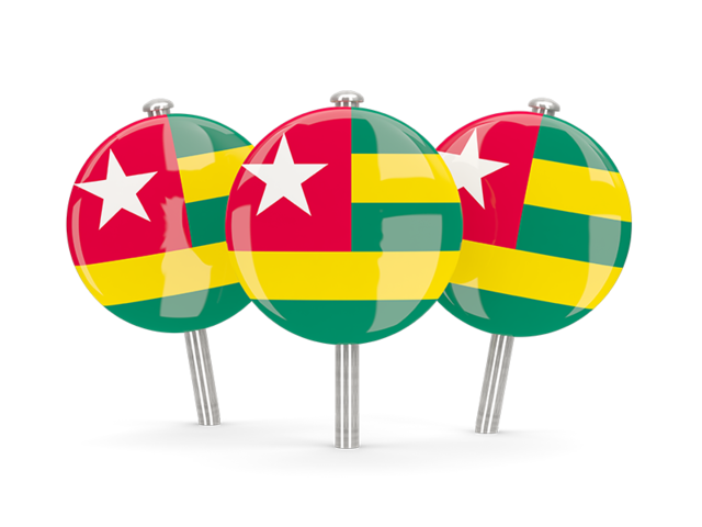 Three round pins. Download flag icon of Togo at PNG format