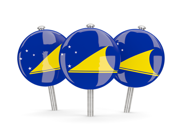 Three round pins. Download flag icon of Tokelau at PNG format