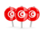 Tunisia. Three round pins. Download icon.