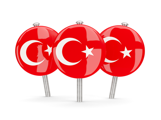 Three round pins. Download flag icon of Turkey at PNG format