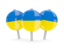 Ukraine. Three round pins. Download icon.