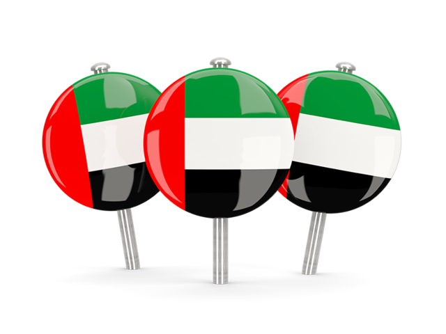 Three round pins. Download flag icon of United Arab Emirates at PNG format
