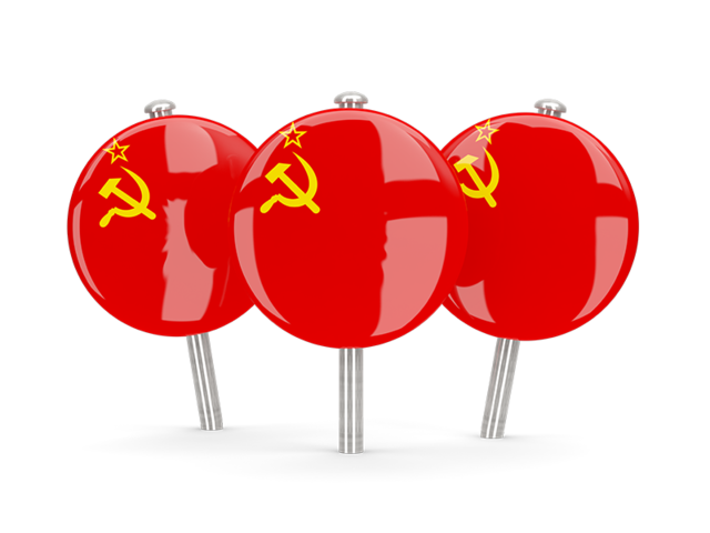 Three round pins. Download flag icon of Soviet Union at PNG format