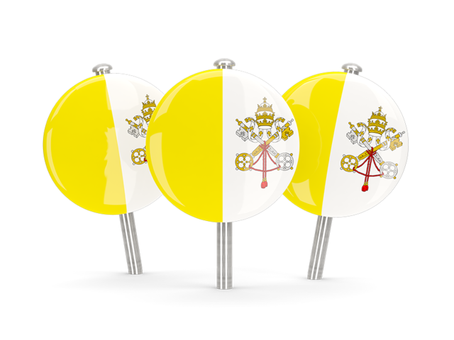 Three round pins. Download flag icon of Vatican City at PNG format