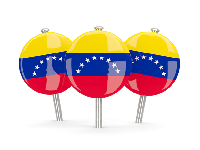 Three round pins. Download flag icon of Venezuela at PNG format