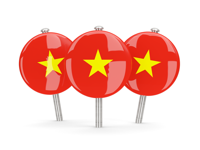 Three round pins. Download flag icon of Vietnam at PNG format